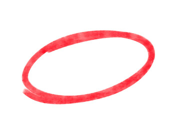 A red watercolor circle is isolated on transparent background