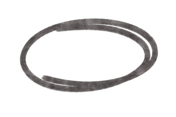 A gray oval shape is isolated on transparent background