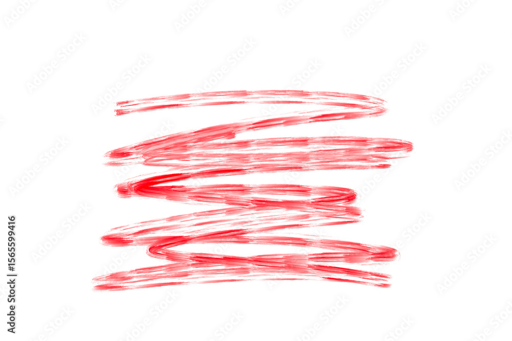 Poster red brush strokes are isolated on transparent background