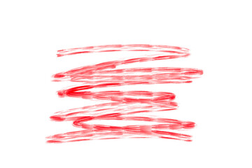 Red brush strokes are isolated on transparent background