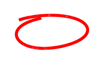 A red circle is drawn with a marker, isolated on transparent background