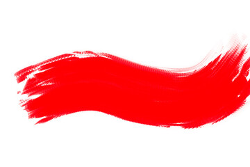 A vibrant red brushstroke isolated on transparent background creates a bold artistic statement