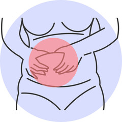Woman holding belly fat with both hands