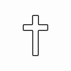 Religious cross symbol icon vector sign