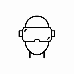 Virtual reality headset icon vector sign
