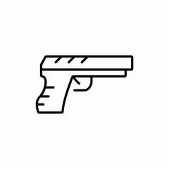Gaming pistol weapon icon vector sign

