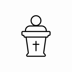 Christian pulpit podium icon vector sign
