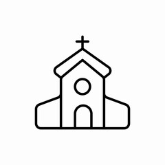 
Church building religious icon vector sign
