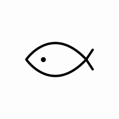 Fish christian symbol icon vector sign