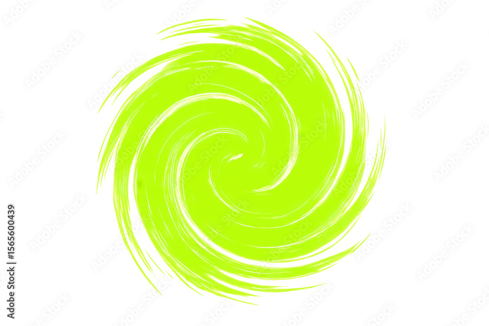 Poster green vortex spinning on transparent background, creating dynamic visual effect, ideal for design pr