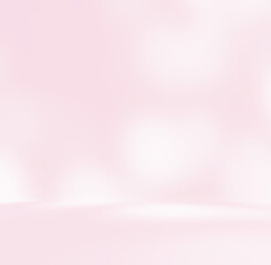 Empty pink colour room studio with sunlight effect shadow on the floor and wall for product presentation. Minimal backdrop design. Cosmetic, beauty and fashion showroom. Summer background mock up.