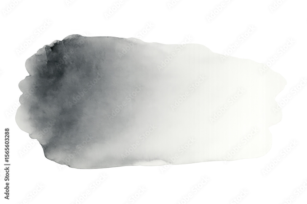 Aufkleber black and white watercolor gradient creating an abstract artistic design on a transparent background