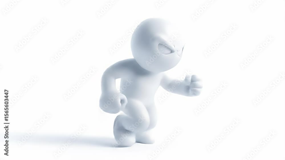 Poster animated character running - determined action