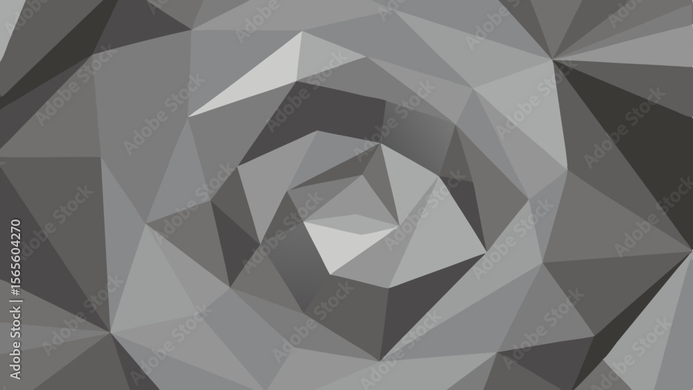 Poster abstract geometric pattern with swirling effect in shades of gray