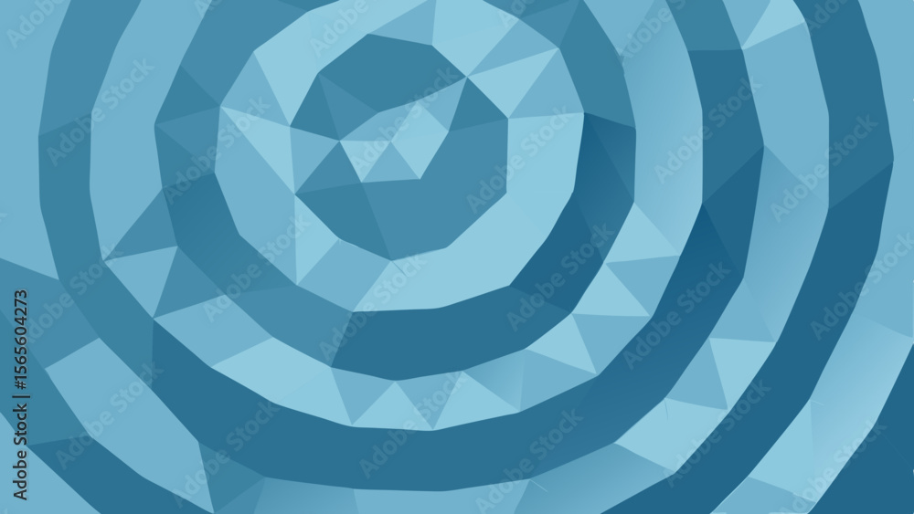 Aufkleber abstract geometric spiral pattern with shades of blue and triangular shapes