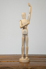 Bonhomme in articulated wood in Different Pose High Definition