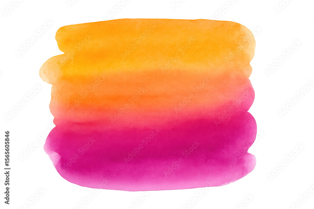 Poster watercolor gradient blending soft pink and vivid orange, creating dynamic artistic background with t