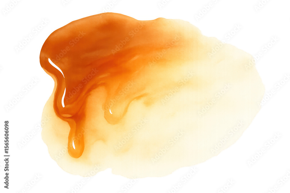 Poster viscous caramel dripping down, creating a sweet and tempting visual on a transparent background, per