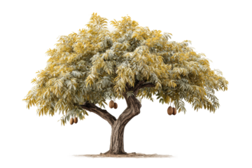 PNG Majestic baobab tree with lush foliage and hanging gourds