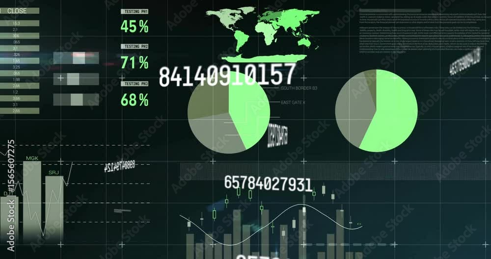 Poster Upon dashboard loading, grid UI visualizing index table and gauges, animating charts for insights