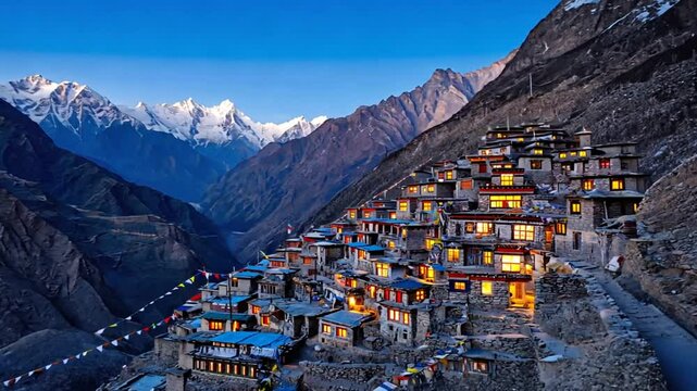 himalayan mountain village in uttarakhand video