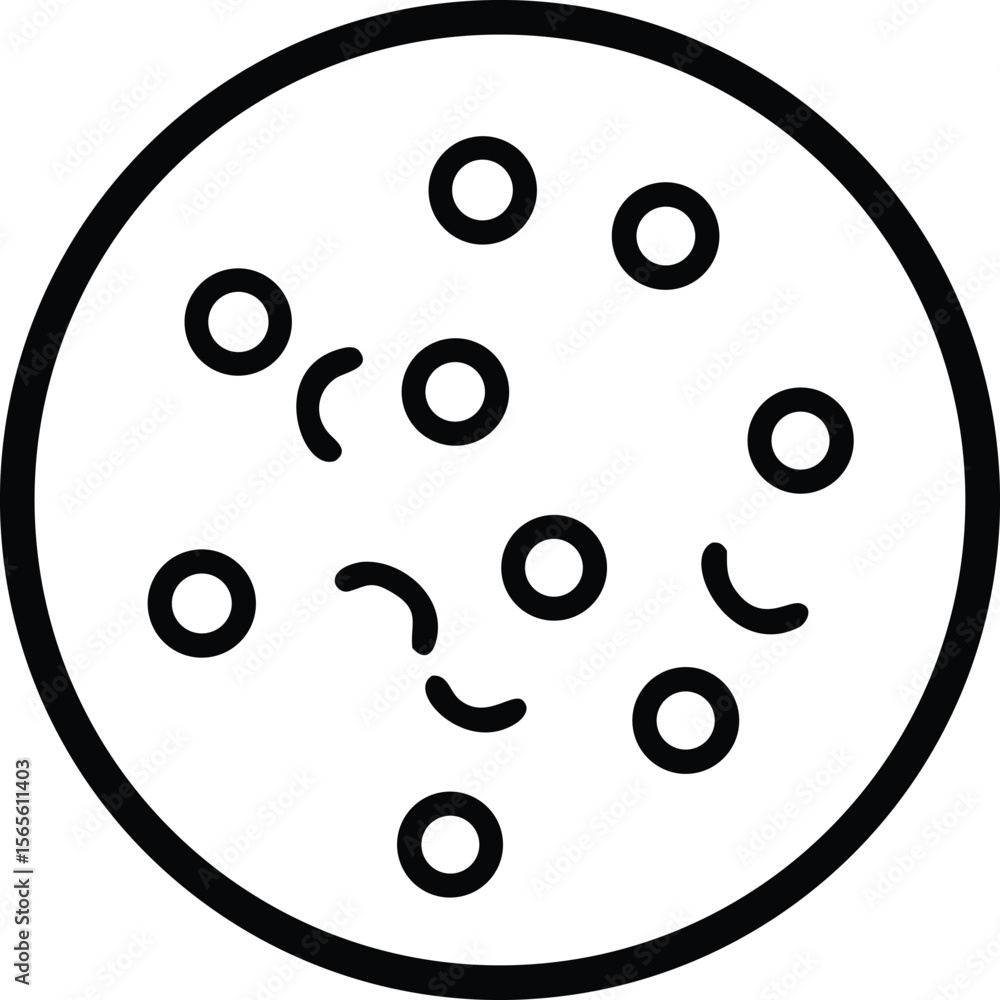 Poster abstract circular design with circles and partial arcs in a simple line art style