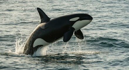 Fototapeta premium Orca leaping out of the water