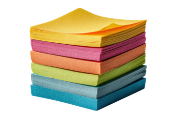 PNG Stack of colorful sticky notes in various bright colors