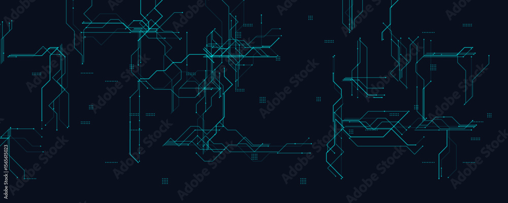 Aufkleber digital circuit structure tech lines. abstract futuristic background for technology, data, and innov