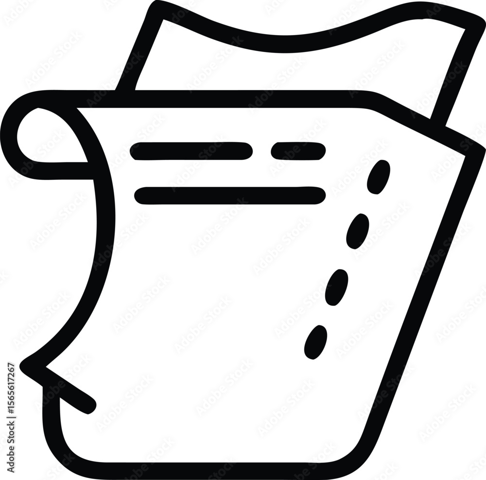 Poster black outline icon illustration of document with text lines and bullet points