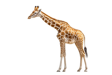 Fototapeta premium PNG Graceful giraffe with unique pattern on black background