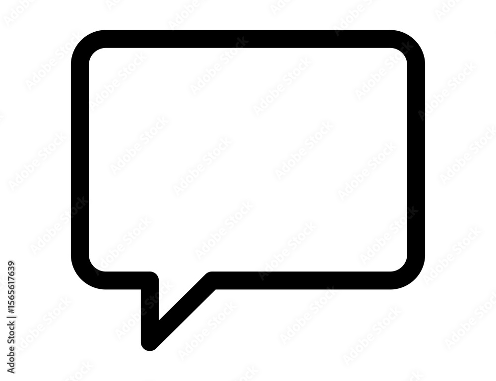 Poster simple outline of a speech bubble icon with rounded corners isolated on a transparent background. pg