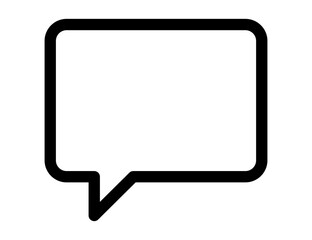 Simple outline of a speech bubble icon with rounded corners isolated on a transparent background. PG