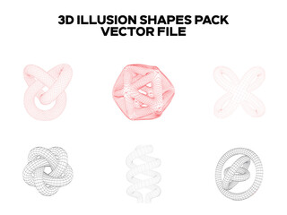 3d sketch Pack of some 3d illusion shapes. Editable EPS file.