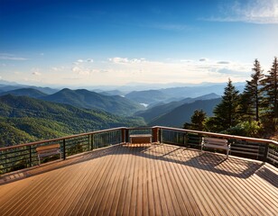 Obraz premium mountaintop deck with scenic views