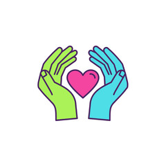 Obraz premium A heart being held by two cupped hands