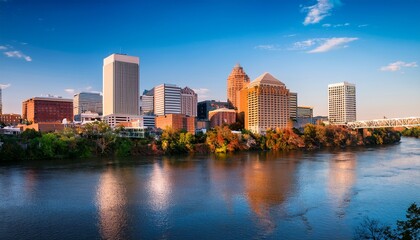 richmond virginia usa downtown skyline on the james river