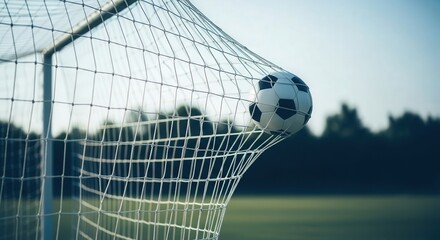 Soccer ball hits the net goal scoring sport activity game match competition team play field success