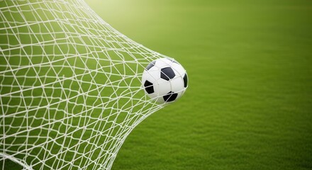 Soccer ball hitting the net goal scoring sport competition game winning moment success celebration