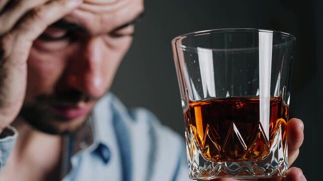 Man Struggling with Alcohol Problems