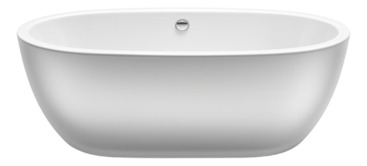 Oval acrylic bathtub with a frosted exterior, enhancing privacy in a shared family bathroom.