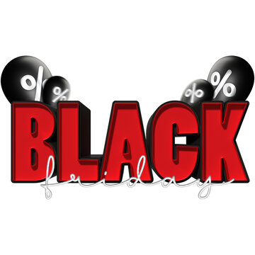 black friday sale graphic with discount balloons