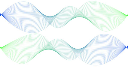 Fototapeta premium Vector curvy abstract line art wavy flowing dynamic colorful lines white background in concept music or sound, wave, wind, information flow 