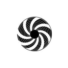 Vector illustration of spinning fan, summer and heat concept, comfortable temperature and airflow in room or apartment