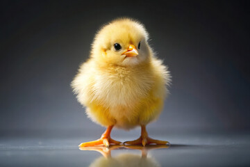 Obraz premium little chicken on a black background