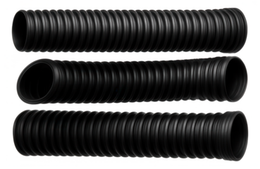 Corrugated polyethylene drainage pipes employed in a cottage to maintain a stable and dry soil environment.