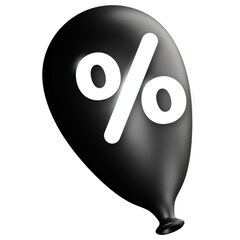percent sign on a black ballon