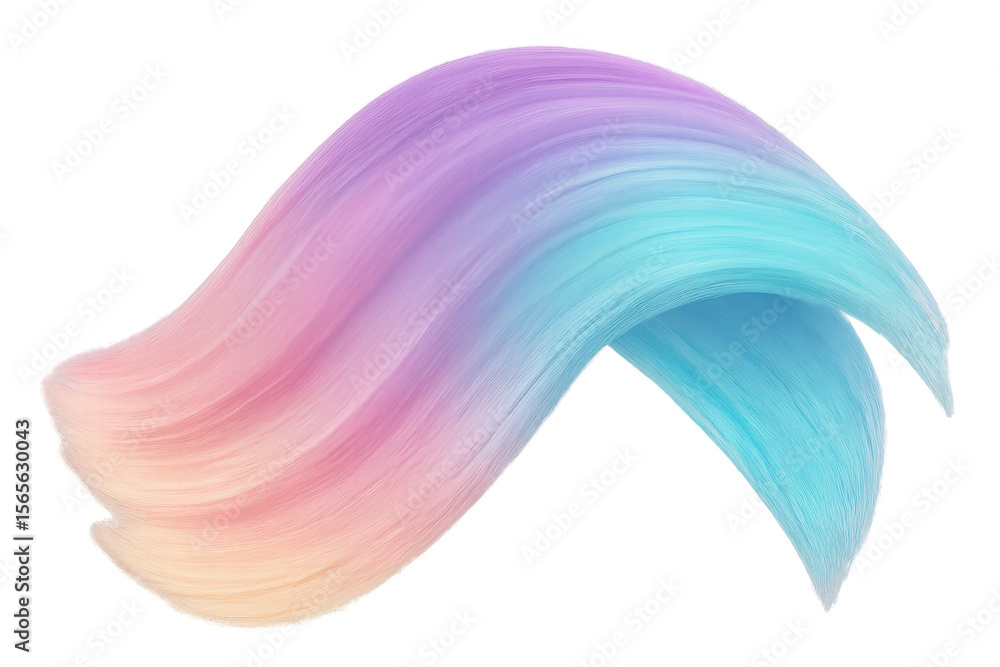 Poster pastel colors blending softly through dynamic brush strokes, creating gentle wave pattern against tr