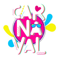 Colorful Carnival Typography Design with Festive Elements 