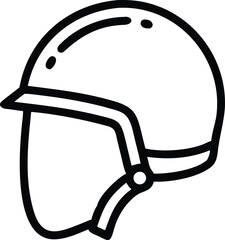 Equestrian helmet outline illustration for safety equipment design and sport related projects